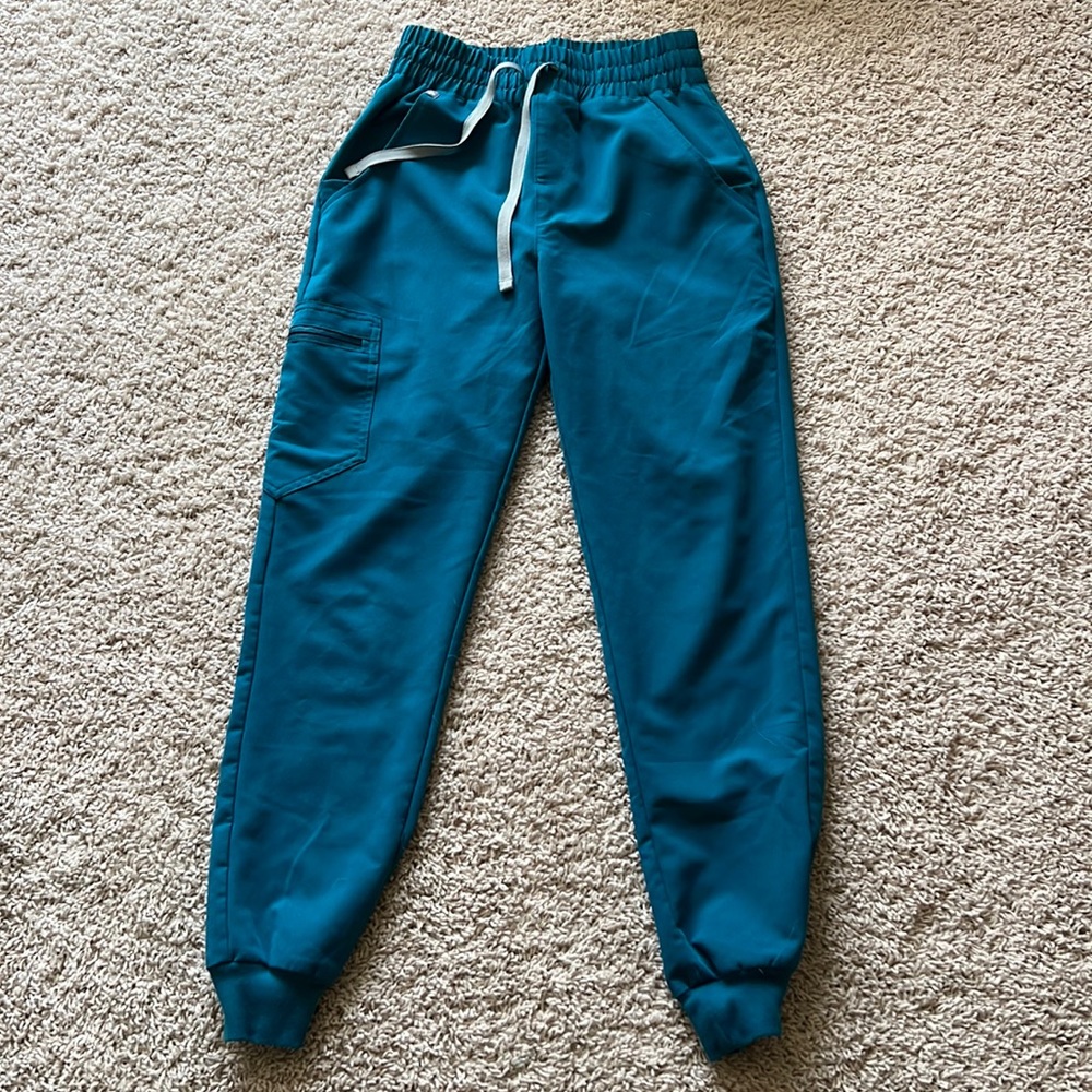 Figs Teal Jogger Scrub Pants with Drawstring